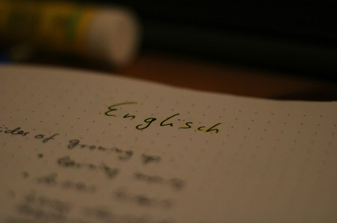 student reading english notes