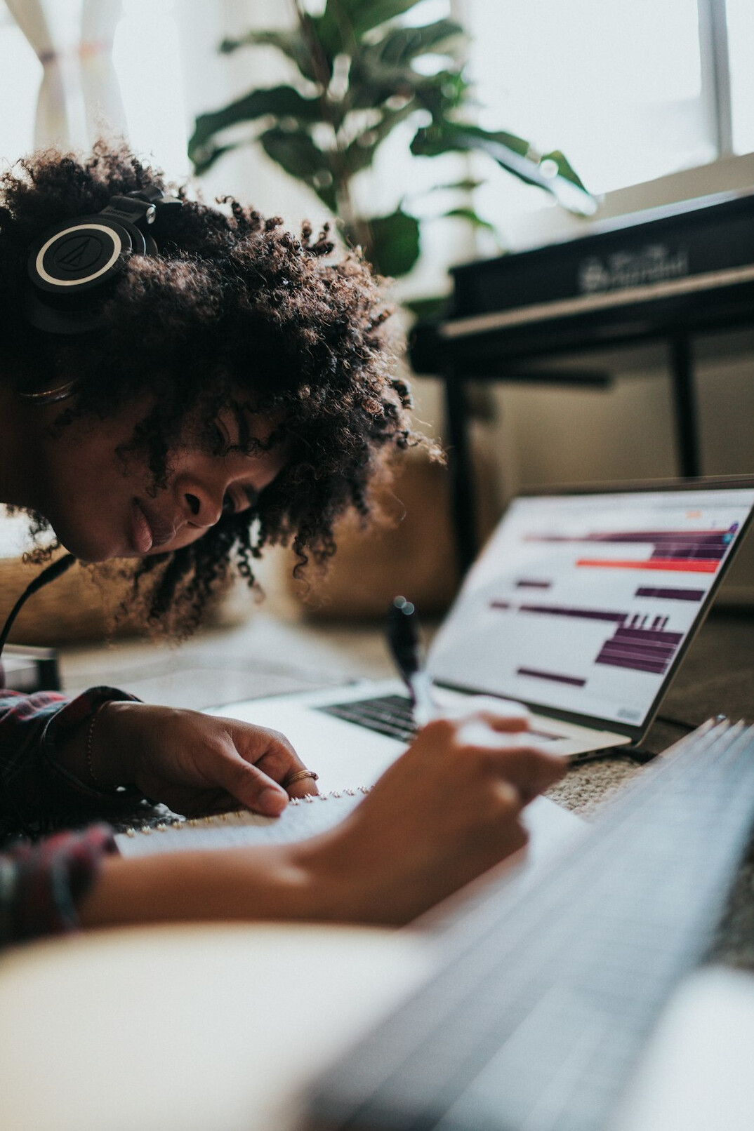 woman studying coding online