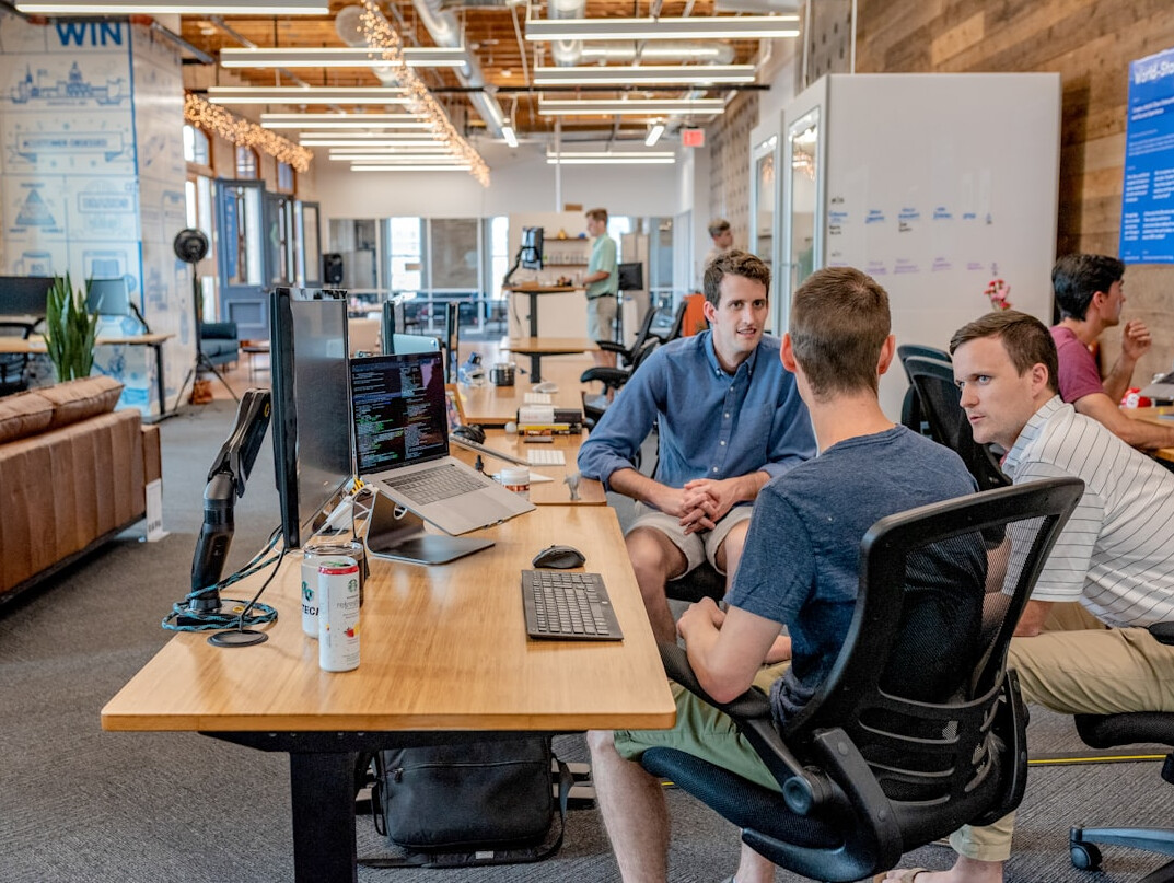 team discussing app ideas